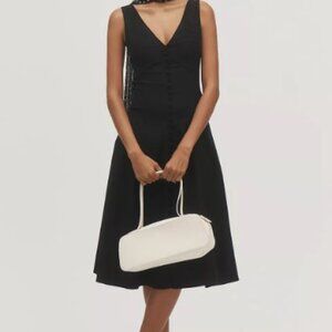 XL By Anthropologie Sleeveless V-Neck Button-Front Midi Dress